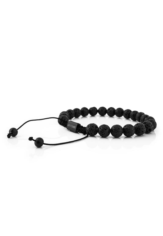 Venatio Beaded Bracelet Black-Lava Stone Black