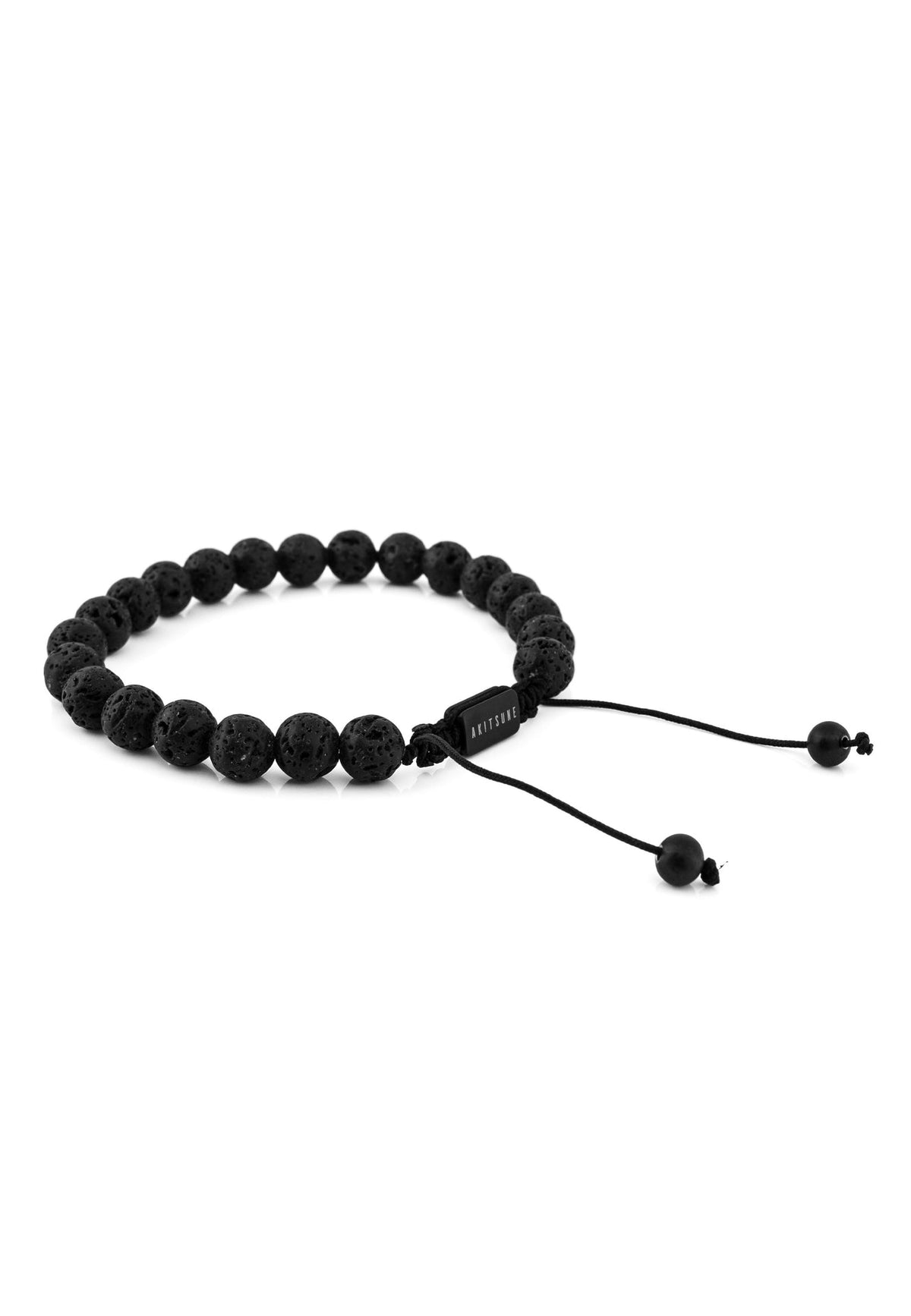 Venatio Beaded Bracelet Black-Lava Stone Black
