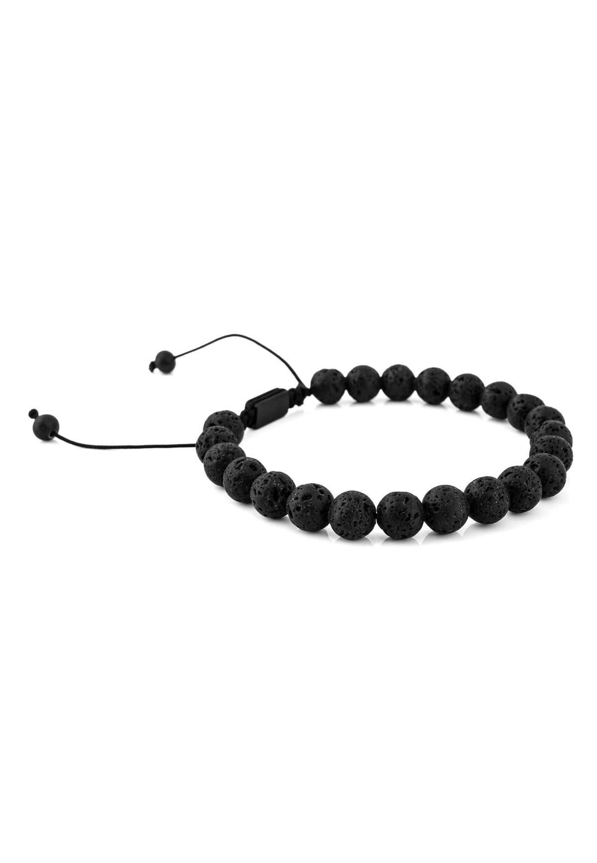 Venatio Beaded Bracelet Black-Lava Stone Black