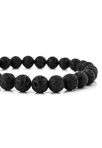 Venatio Beaded Bracelet Black-Lava Stone Black