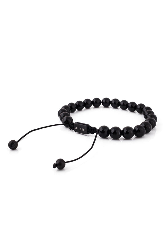 Venatio Beaded Bracelet Black-Marble Black