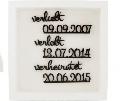 Verliebt, Verlobt, Verheiratet mit Rahmen