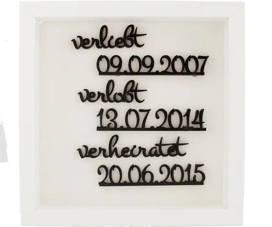 Verliebt, Verlobt, Verheiratet mit Rahmen