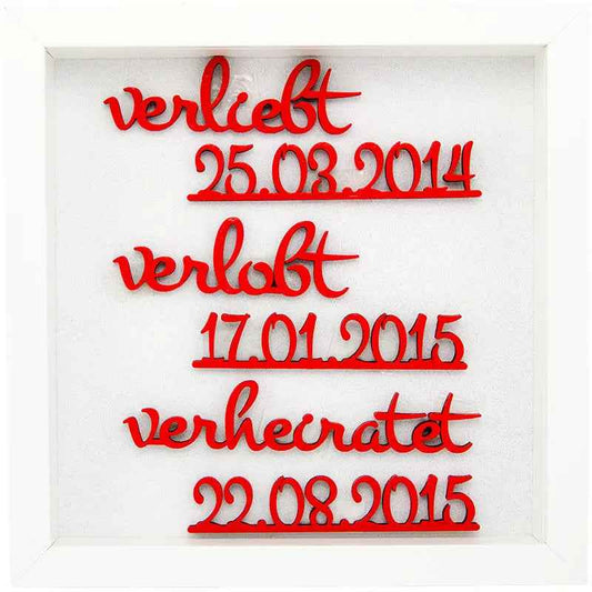 Verliebt, Verlobt, Verheiratet mit Rahmen