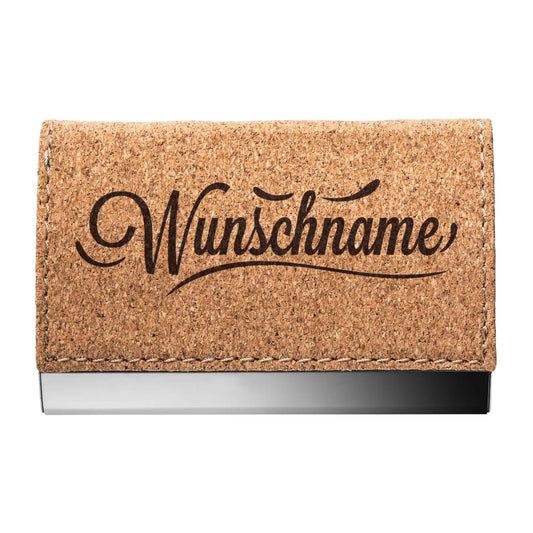 Visitenkartenetui aus Kork mit Name