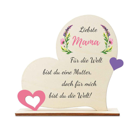 Herz Holzaufsteller "Liebste Mama" zum Muttertag