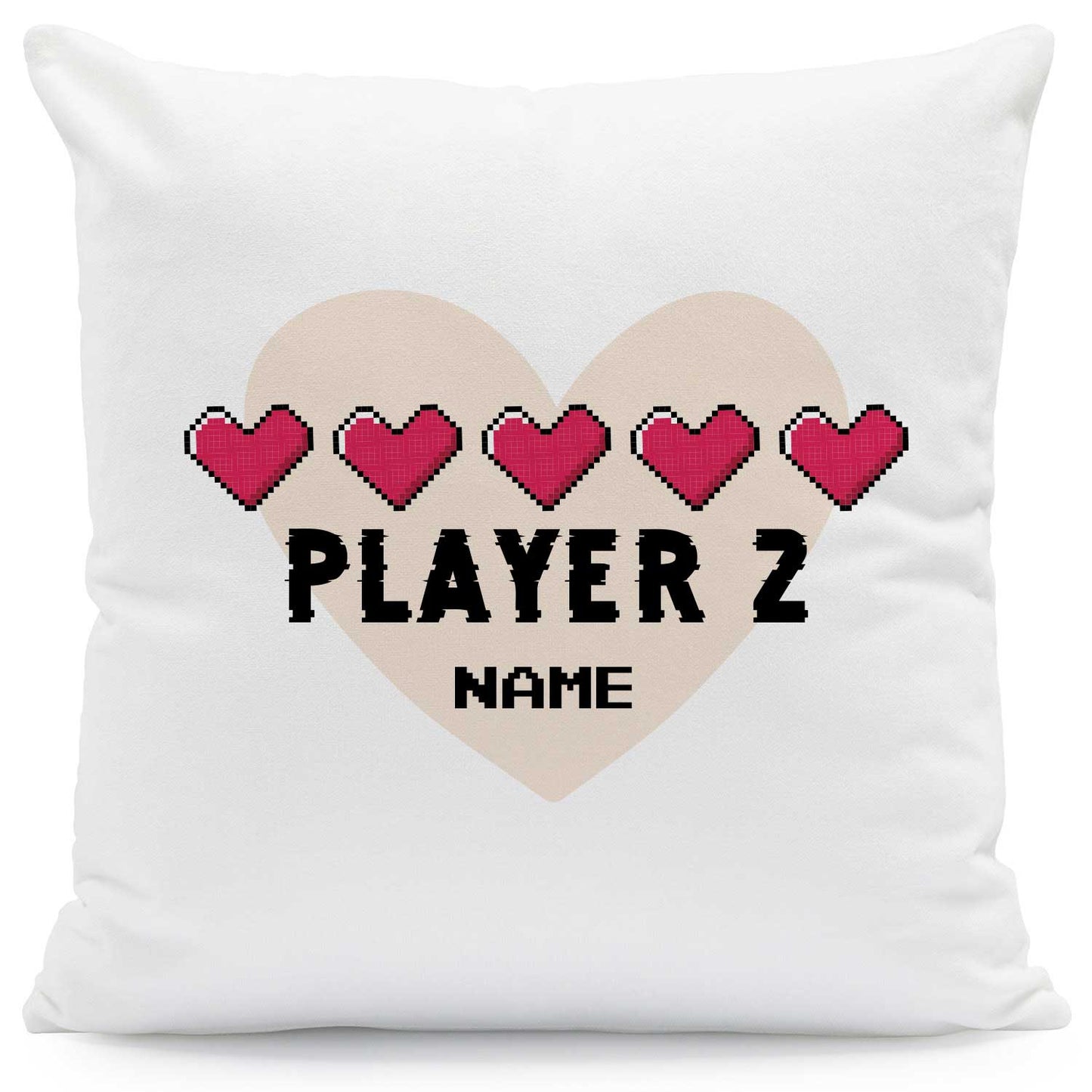 Bedrucktes Kissen mit Spruch "Player 1 & Player 2" im Set