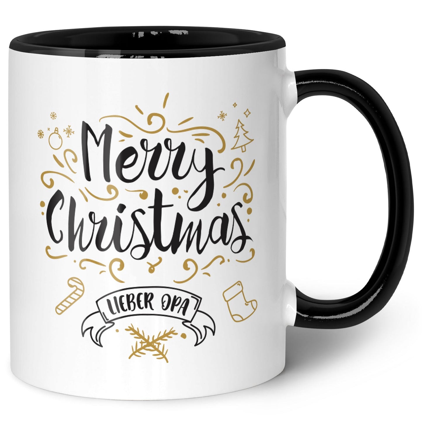 Bedruckte Tasse mit Weihnachtsmotiv im Merry Christmas Lieber Opa Design