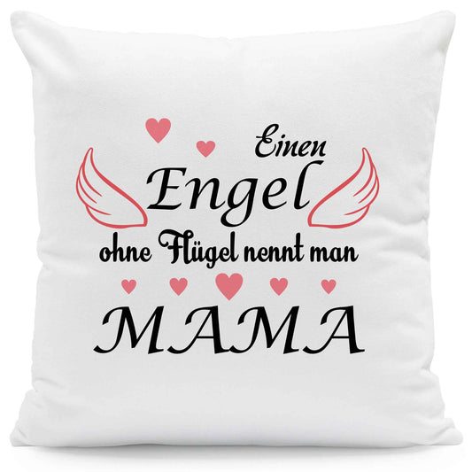 Bedrucktes Kissen mit Spruch Engel ohne Flügel