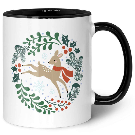 Bedruckte Tasse mit Weihnachtsmotiv - Winterreh