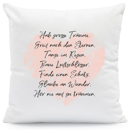 Kissen mit Spruch Traumsprüche