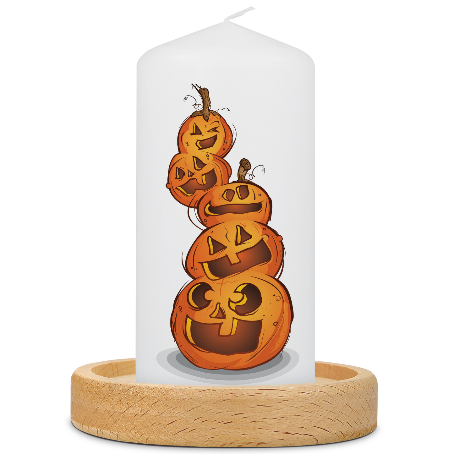 Kleine Halloween Kerze "Kürbisstapel"