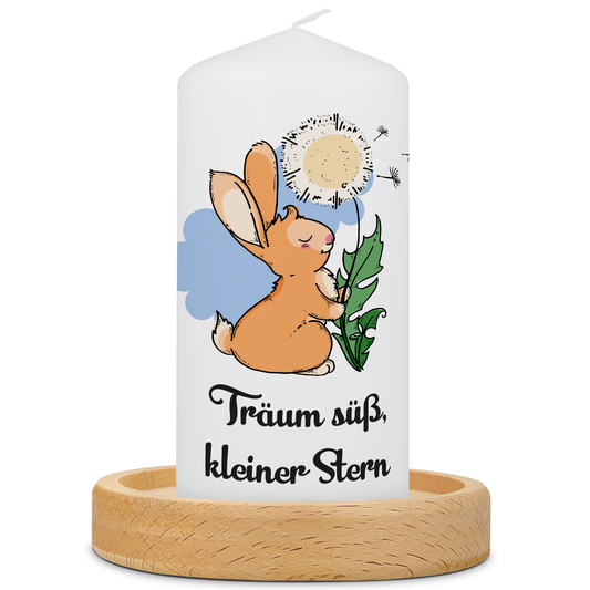 Kleine Kinder Trauerkerze "Pusteblume verweht"
