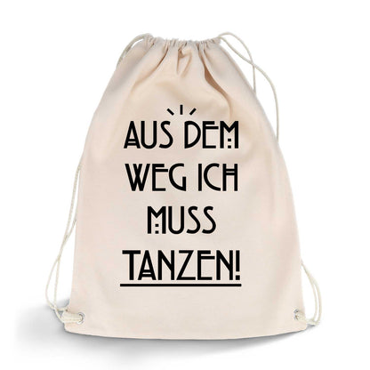 Bedruckter Turnbeutel mit Spruch Ich muss tanzen