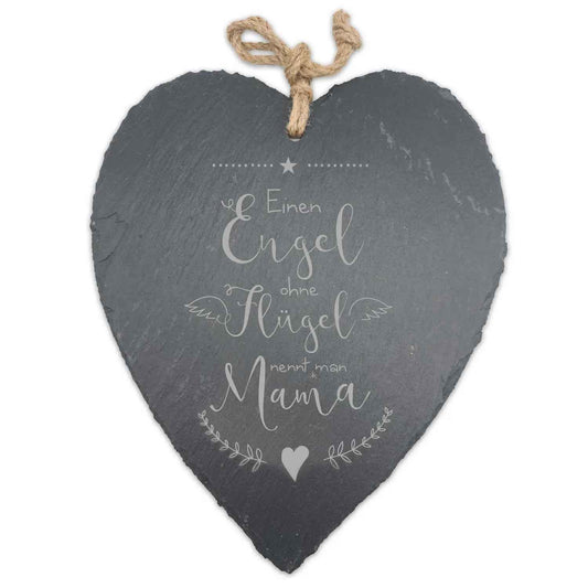 Schieferherz Engel ohne Flügel nennt man Mama