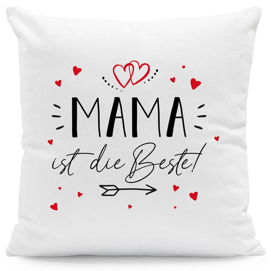 Bedrucktes Kissen mit Spruch Mama ist die Beste!