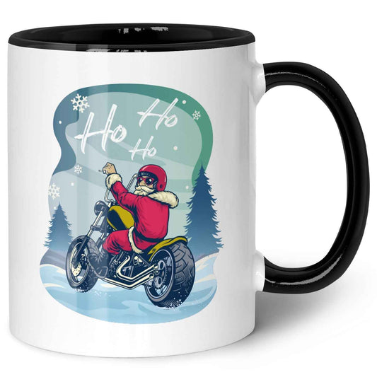 Bedruckte Tasse mit Weihnachtsmotiv im Cool Santa Design