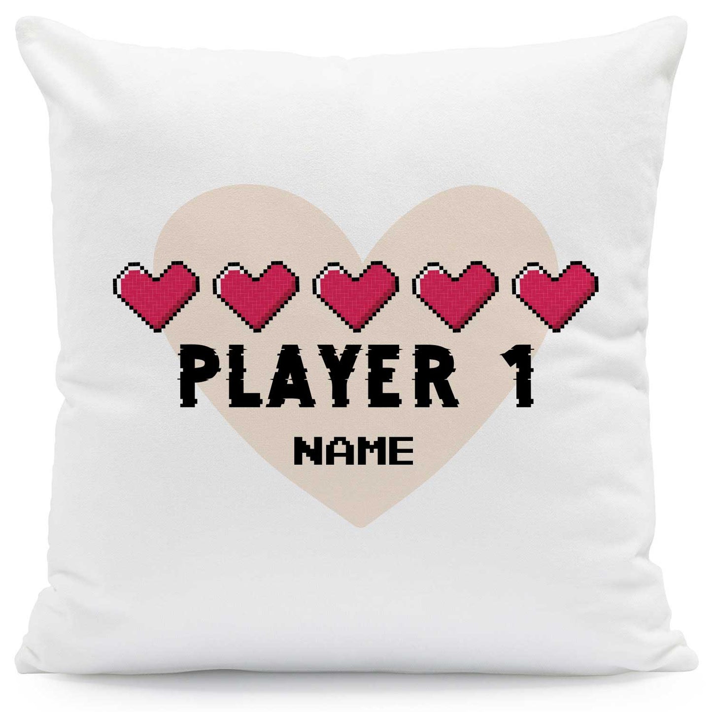 Bedrucktes Kissen mit Spruch "Player 1 & Player 2" im Set