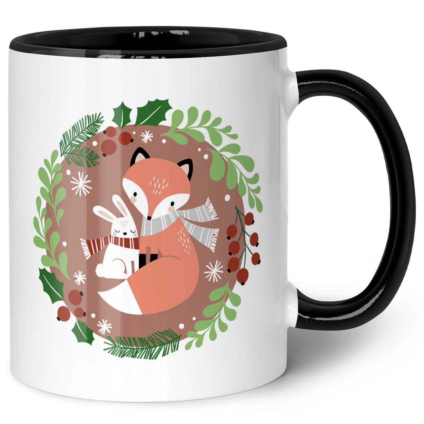 Bedruckte Tasse mit Weihnachtsmotiv - Winterfuchs