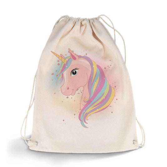 Bedruckter Turnbeutel für Kinder im Einhorn Design