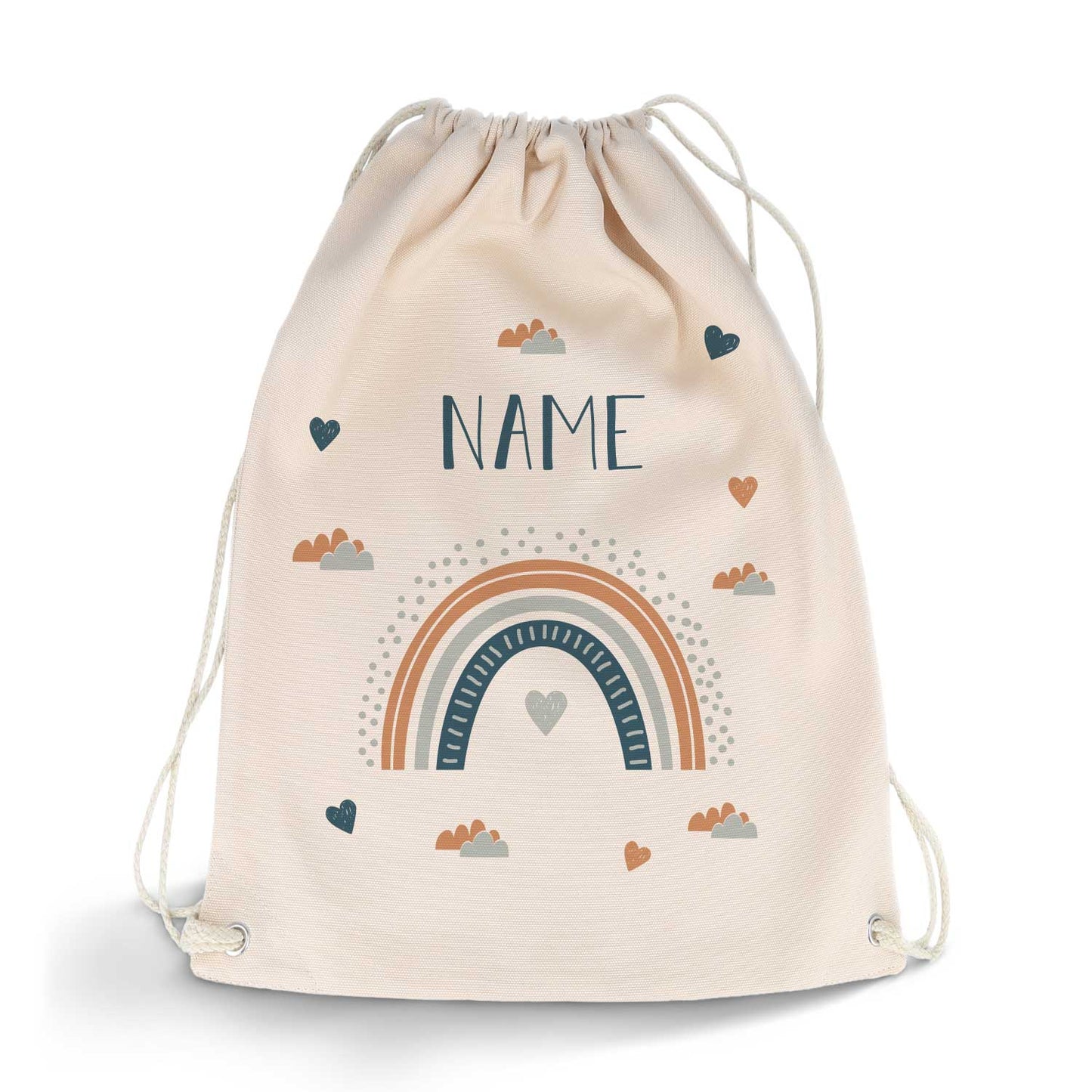Bedruckter Turnbeutel für Kinder im Regenbogen Design