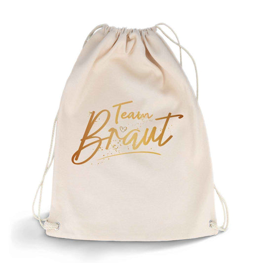 Bedruckter Turnbeutel im Team Braut Design