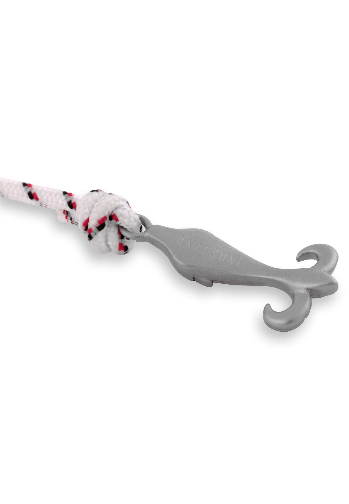 Vulpes Nylon Bracelet Double Wrapped Silver - White-Blue-Red