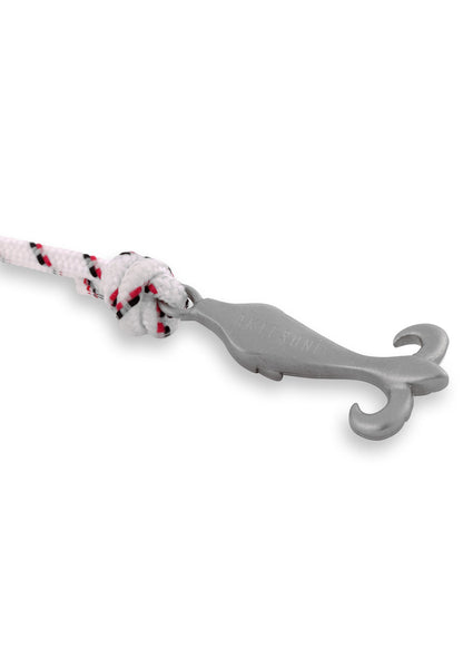 Vulpes Nylon Bracelet Double Wrapped Silver - White-Blue-Red