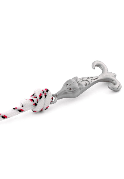 Vulpes Nylon Bracelet Double Wrapped Silver - White-Blue-Red