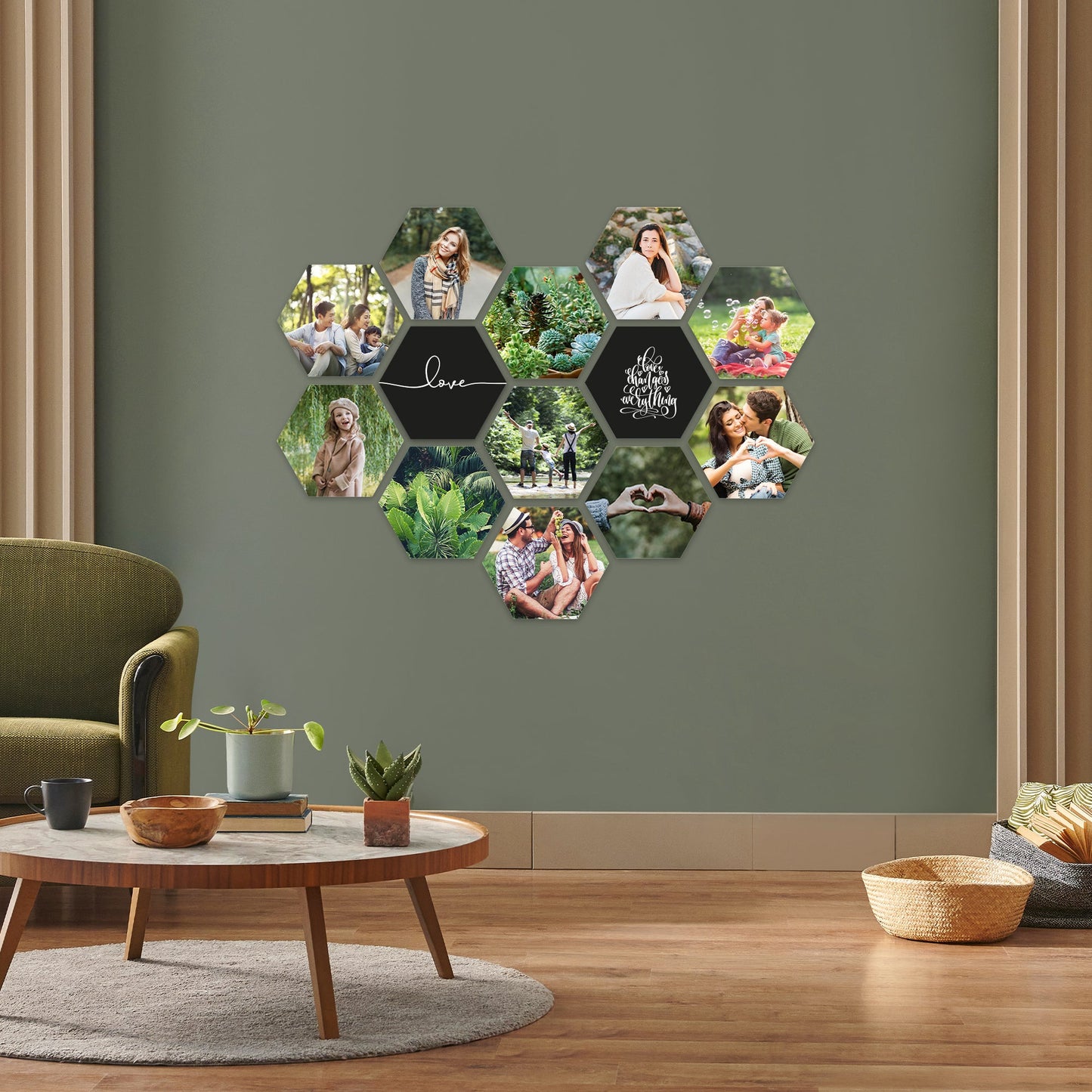 Hexagon-Acrylkachel mit eigenem Foto