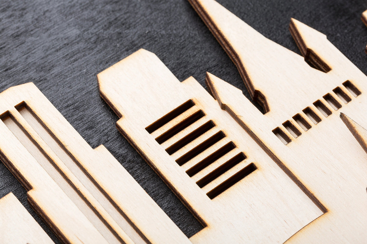 3D Wandbild aus Holz Skyline London 2017