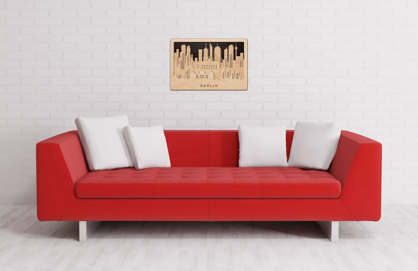3D Wandbild aus Holz Skyline Berlin 2017