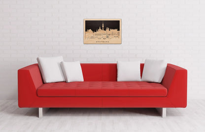 3D Wandbild aus Holz Skyline Dortmund 2017