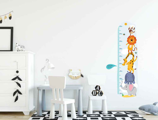 Wandsticker Messlatte Tiere + Etiketten