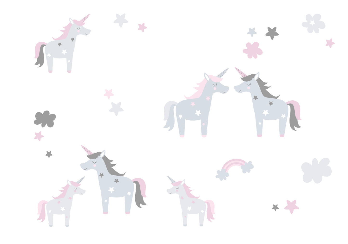 Wandsticker Set Einhorn & Sterne