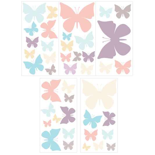 Wandsticker Set Pastell Schmetterlinge