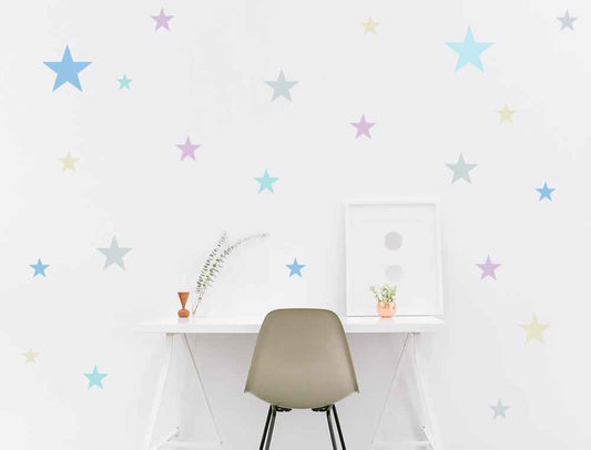 Wandsticker Set Pastell Sterne