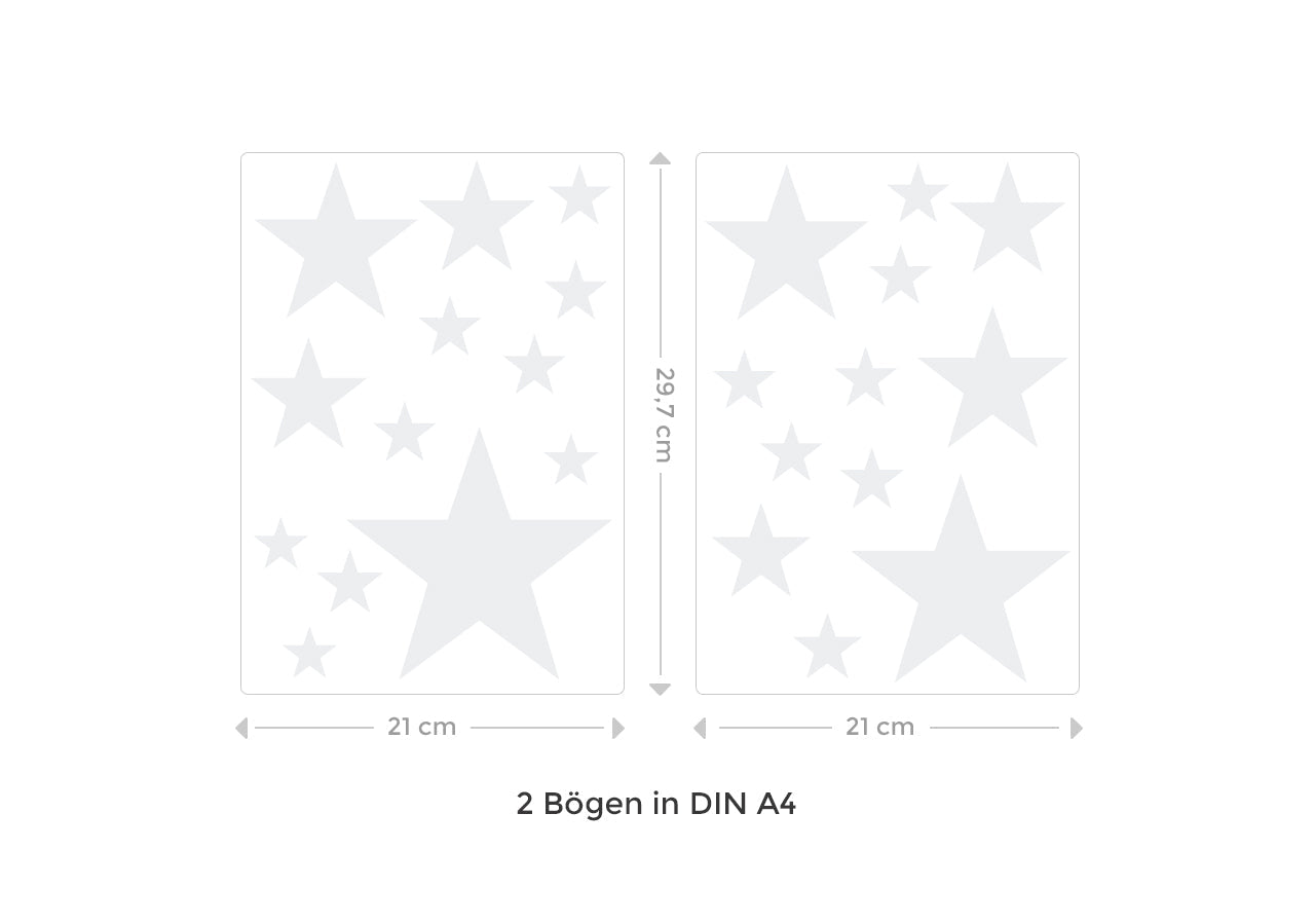 Wandsticker Set Pastell Sterne