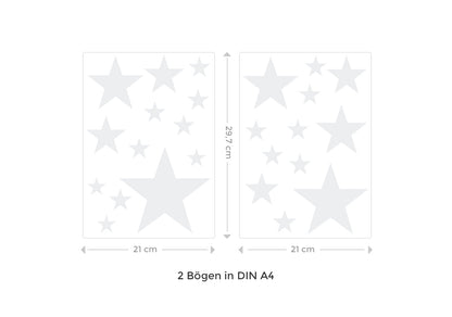 Wandsticker Set Pastell Sterne