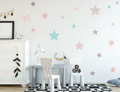Wandsticker Set Pastell Sterne 2.0