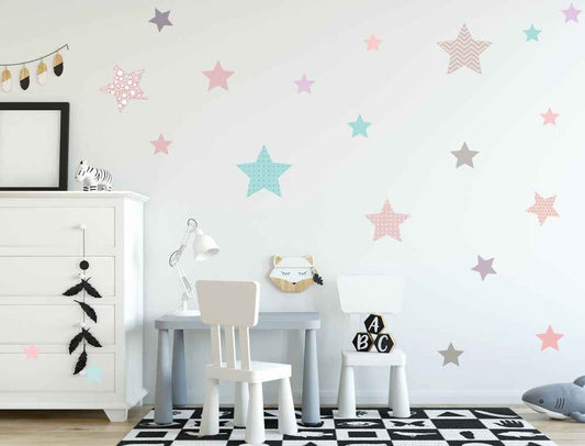 Wandsticker Set Pastell Sterne 2.0