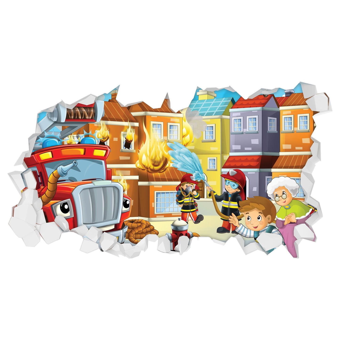 Wandtattoo Kinderzimmer Feuerwehr Design