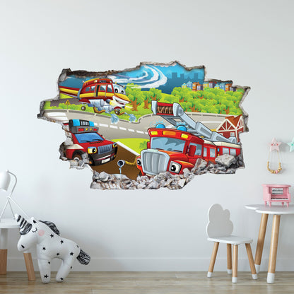 Wandtattoo Kinderzimmer Feuerwehr Design