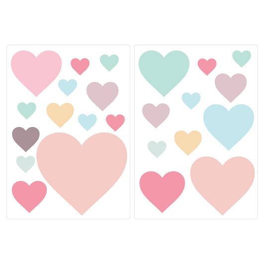 Wandsticker Set Pastell Herzen
