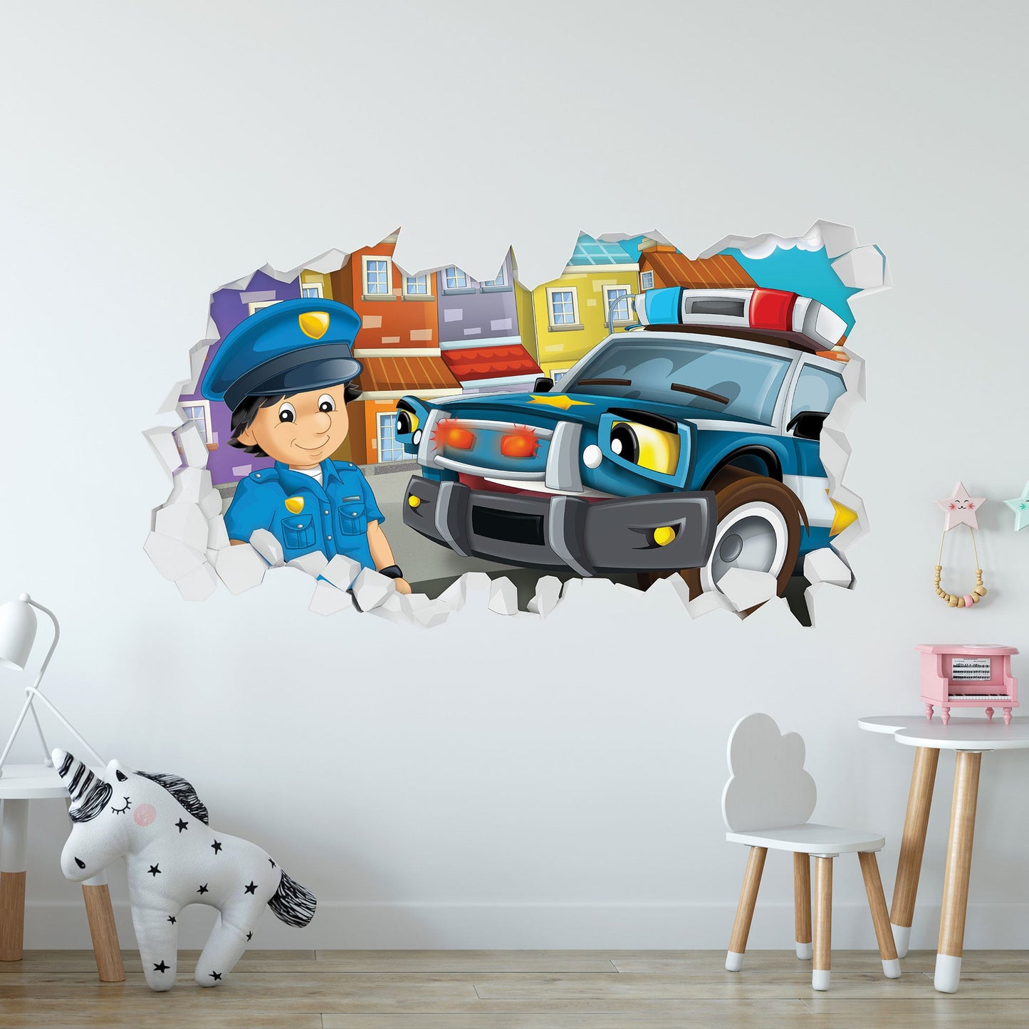Wandtattoo Kinderzimmer Polizei Design