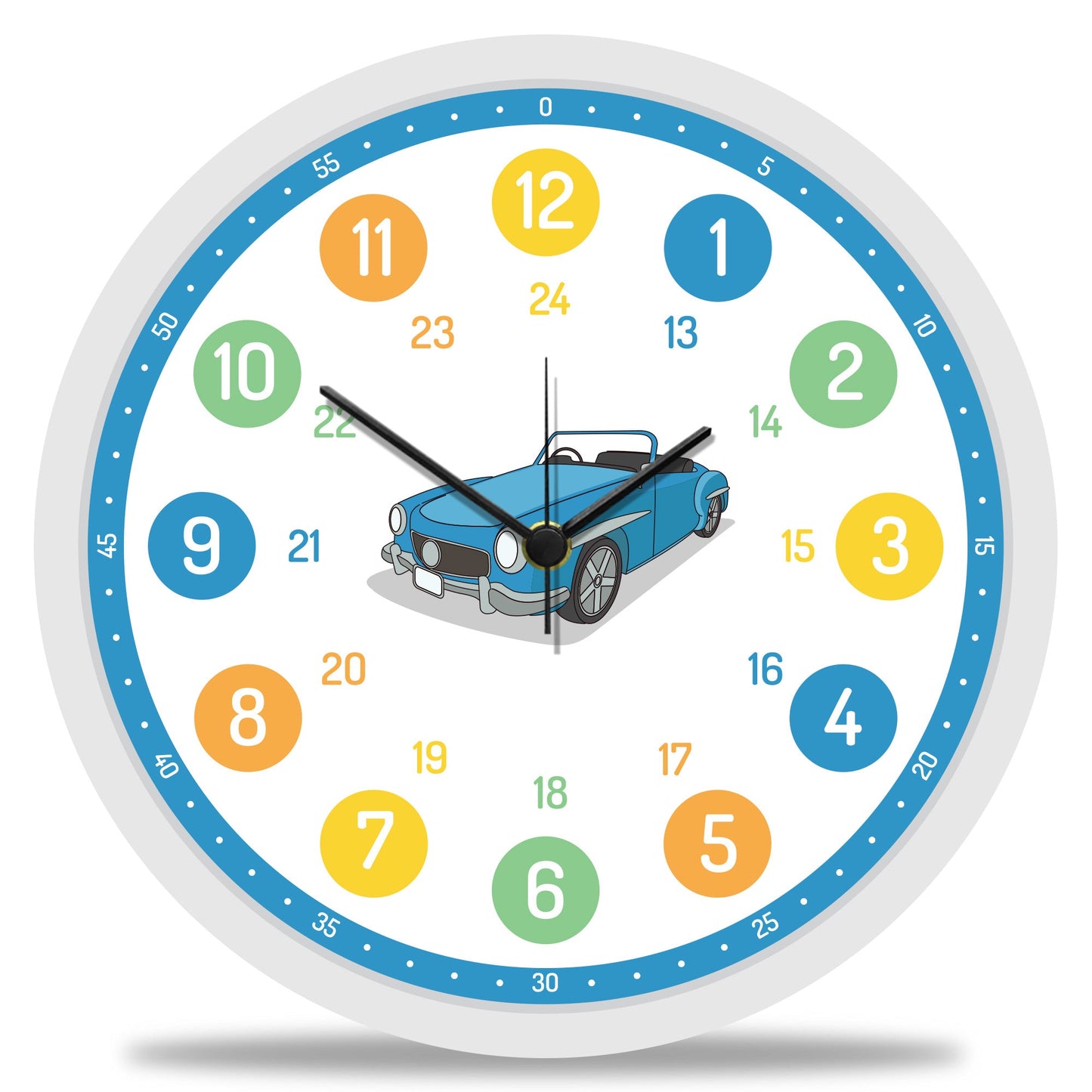 Wanduhr Kinder Auto - mit UV Druck