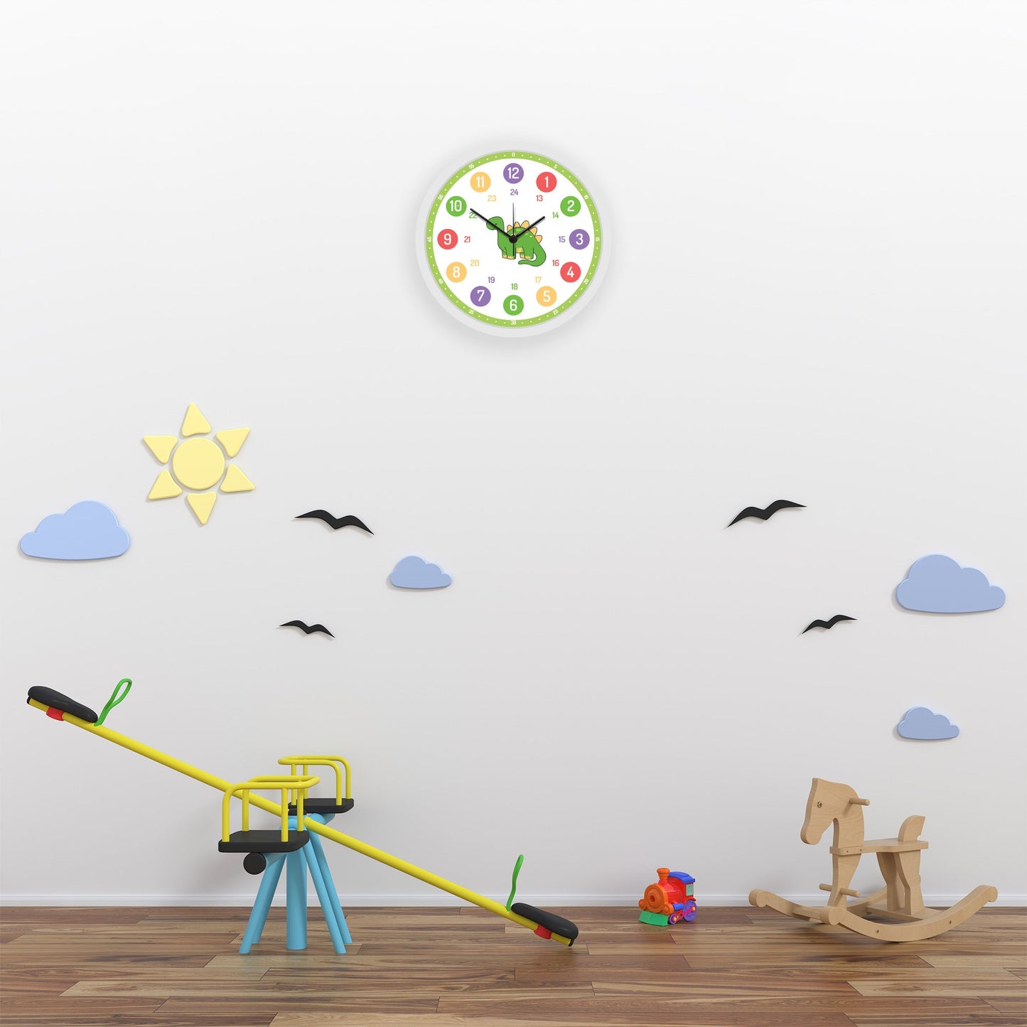 Wanduhr Kinder Dino - mit UV Druck
