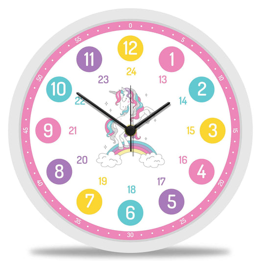 Wanduhr Kinder Einhorn - mit UV Druck