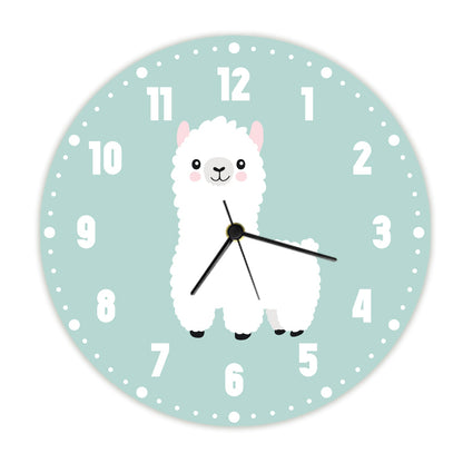 Wanduhr für Kinder im Lama Design - mit UV Druck