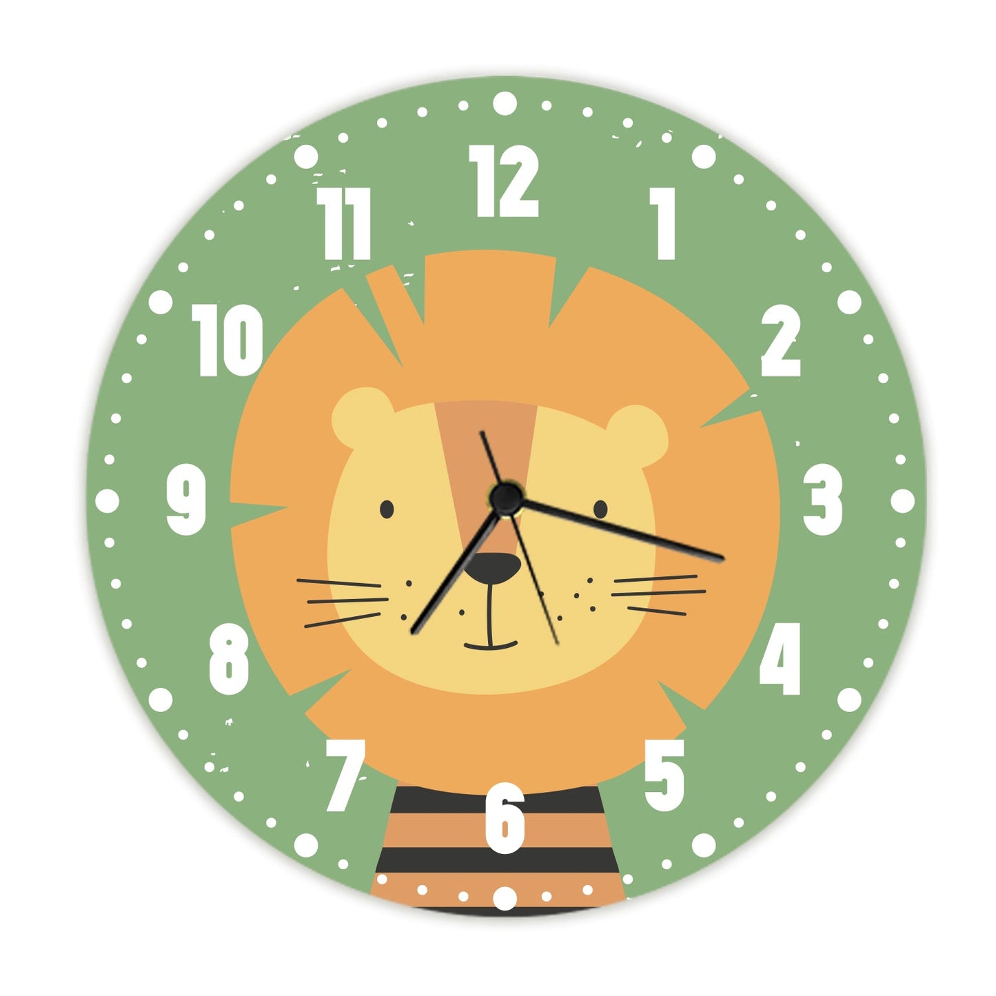 Wanduhr für Kinder im Löwen Design - mit UV Druck